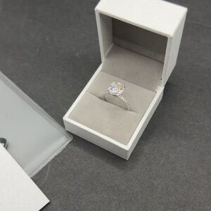 3ct round Moissanite flawless promise ring sterling silver 925